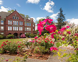 Photo of campus in the spring. 